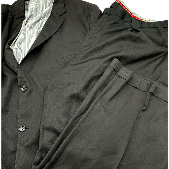 CARAVELLI Men's 2 Piece Black Formal Suit Set Jacket 58 Long Pants 54" Waist - Picture 1 of 16